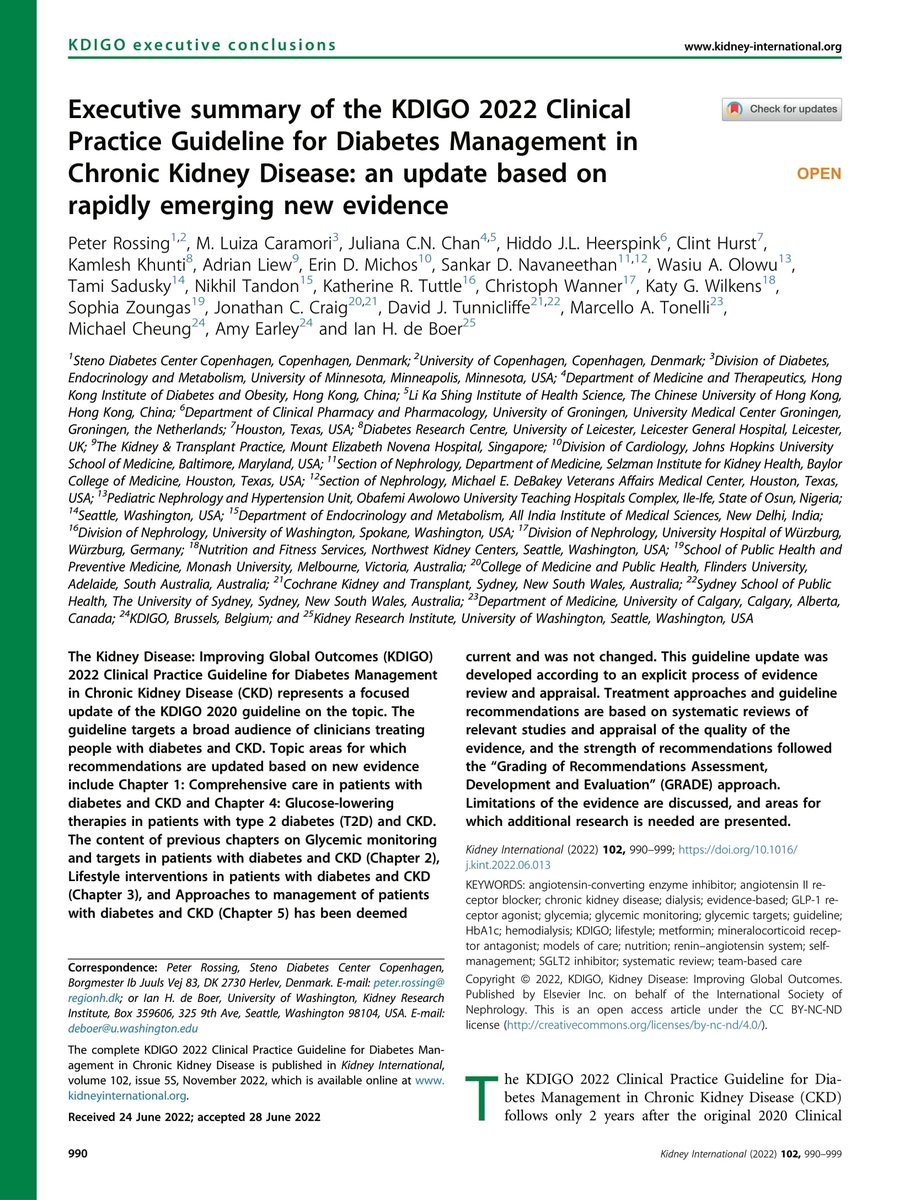 KDIGO (@gokdigo) on Twitter photo KDIGO is pleased to announce the publication of the 2022 Diabetes Management in CKD Guideline.
Read the Guideline:
kdigo.co/2022-Diabetes-…
Read the Executive Summary: 
kdigo.co/2022-Diabetes-…
Read the News Release:
kdigo.co/News-Release-2…
#diabetes #CKD KDIGO is pleased to announce the publication of the 2022 Diabetes Management in CKD Guideline.
Read the Guideline:
kdigo.co/2022-Diabetes-…
Read the Executive Summary: 
kdigo.co/2022-Diabetes-…
Read the News Release:
kdigo.co/News-Release-2…
#diabetes #CKD