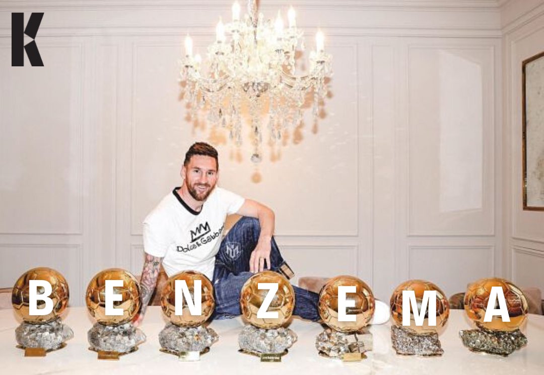 KYSTAR's tweet photo. Lionel Messi has as many Ballon d’Ors as the number of letters ‘Benzema’ has. https://t.co/c0lkHRGX4R