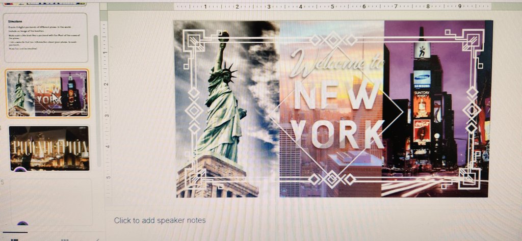 lovelandtech's tweet image. NMS students learned how to make interactive digital postcards from #GoogleAppliedDigitalSkills with hyperlinks of information about desired vacation places. @NeptuneSchools @SNishTech #DigitalArtClass #GoogleAppliedDigitalSkills #futuregraphicdesigners
