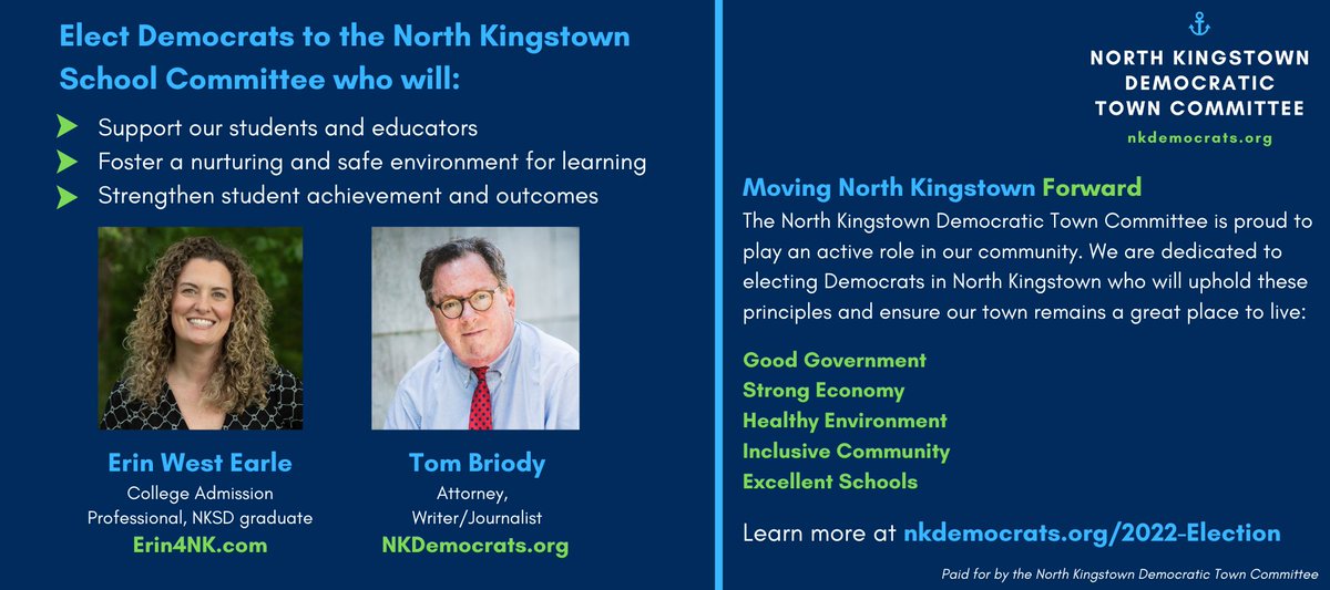NK_Dems's tweet photo. Early Voting begins today! Make a plan to vote early now until Nov 7th at NK Town Hall - Monday thru Friday from 8:30 am to 4:00 pm #VoteEarlyRI #VoteNKBlue2022 https://t.co/koEH1krBNI