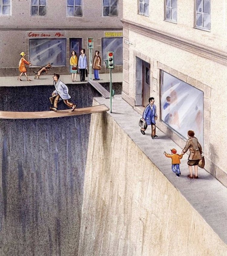 This brilliant illustration by Swedish artist Karl Jilg shows how much public space we've surrendered to cars. 
Via <a href="/retroscifiart/">SciFi Art</a> 

#karljilg#karljilgart#swedish#landscape#swedishart#awesome#swedishartist#art#artist#draw#painting#urban#light#colorful#urbanart#street#streetart
