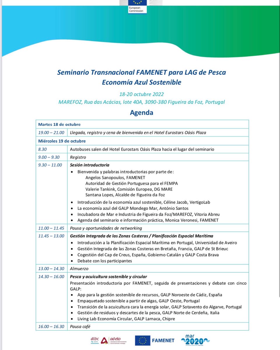 GalpProv_Vlc's tweet photo. Asistiendo junto otros compañeros europeos al Seminario Transnacional FAMENET para LAG de Pesca Economía Azul Sostenible .

Aprendiendo , creando redes, compartiendo…

Del 18-20 octubre 2022 Estaremos en Figueira da Foz, Portugal

@EU_FAMENET @redgrupospesca @GVAagroambient https://t.co/PnehsgsnAz