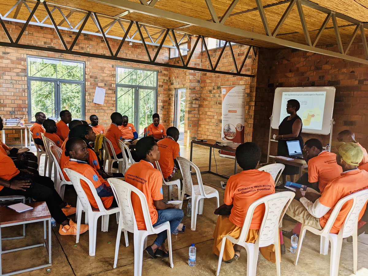 UmuriFoundation's tweet photo. Capacity building for sports volunteer coaches & physical educators in @rulindodistrict on using sport to raise awareness and prevention of #HIV/AIDS, #TeenagePregnancy and #drugabuse among young people…funded by @unicefrw #Sports4Protection #Sports4Dvpt https://t.co/TuUzDiKC30