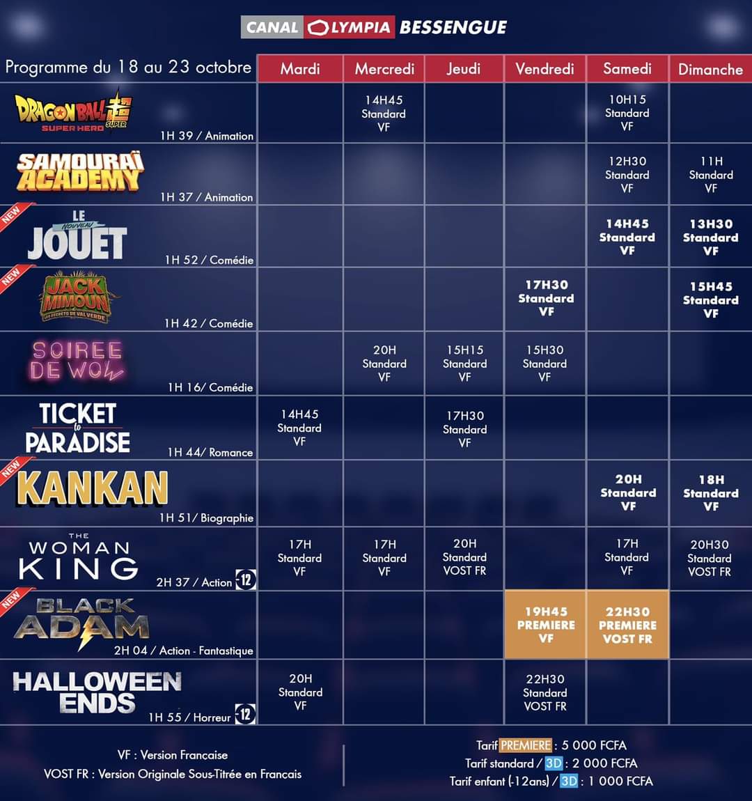 Ledawa's tweet photo. PROGRAMME DE LA SEMAINE
#CANALOLYMPIABESSENGUE
#CANALOLYMPIAYAOUNDE1
#CINEMAEDEN
#GENESISCINEMAS
#DOPE #DCLP #YCLM
#DOUALACESTLAPUISSANCE
#YAOUNDECESTLAMAGIE https://t.co/cXECjvMpZg