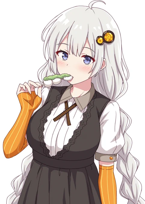 ずんだ的な団子を食べてる紲星あかりちゃん描こうとしておりました…! 