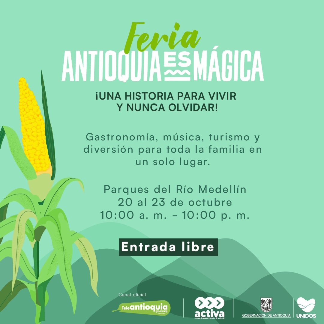 jmanuelgiraldo's tweet photo. Te invito a disfrutar un espacio donde estarán toda la riquezas de los 125 municipios de nuestro departamento: artesanías🎨, gastronomía☕, talento local🎤, música🎶, zona de picnic🧺, turismo y diversión. 

#AntioquiaEsMágica y la podrás vivir desde mañana en #parquesdelrio 😍💚 https://t.co/reOJapAalo