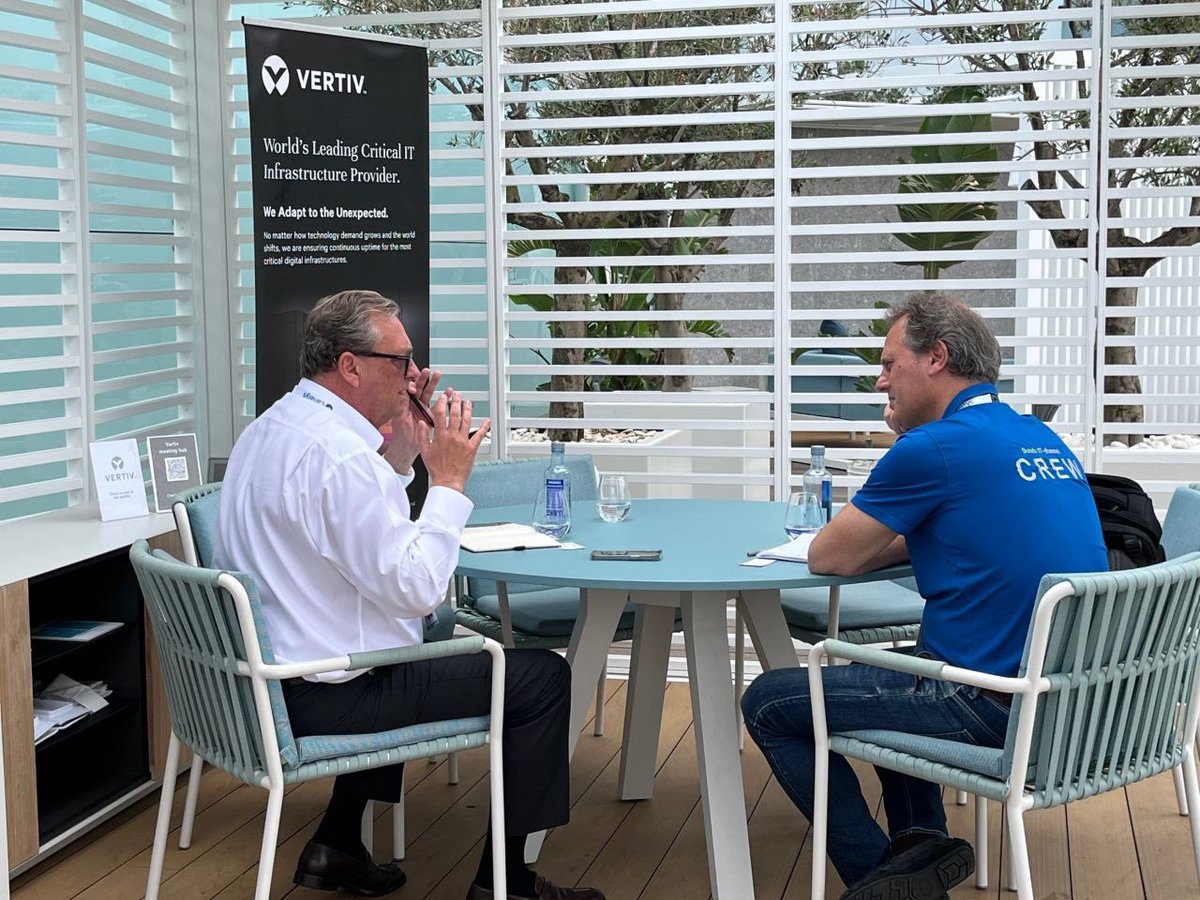 WitoldKepinski's tweet photo. Team Dutch IT-channel spoke with Peter Lambrecht from Vertiv at the Canalys Forums 2022 Barcelona about trends and business opportunities in the #IT Channel Market like #colocation #publiccloud #hyperscalers #enterprise #modulair &amp; #preconfigured solutions #CanalysForums2022. https://t.co/REUKJTQh50
