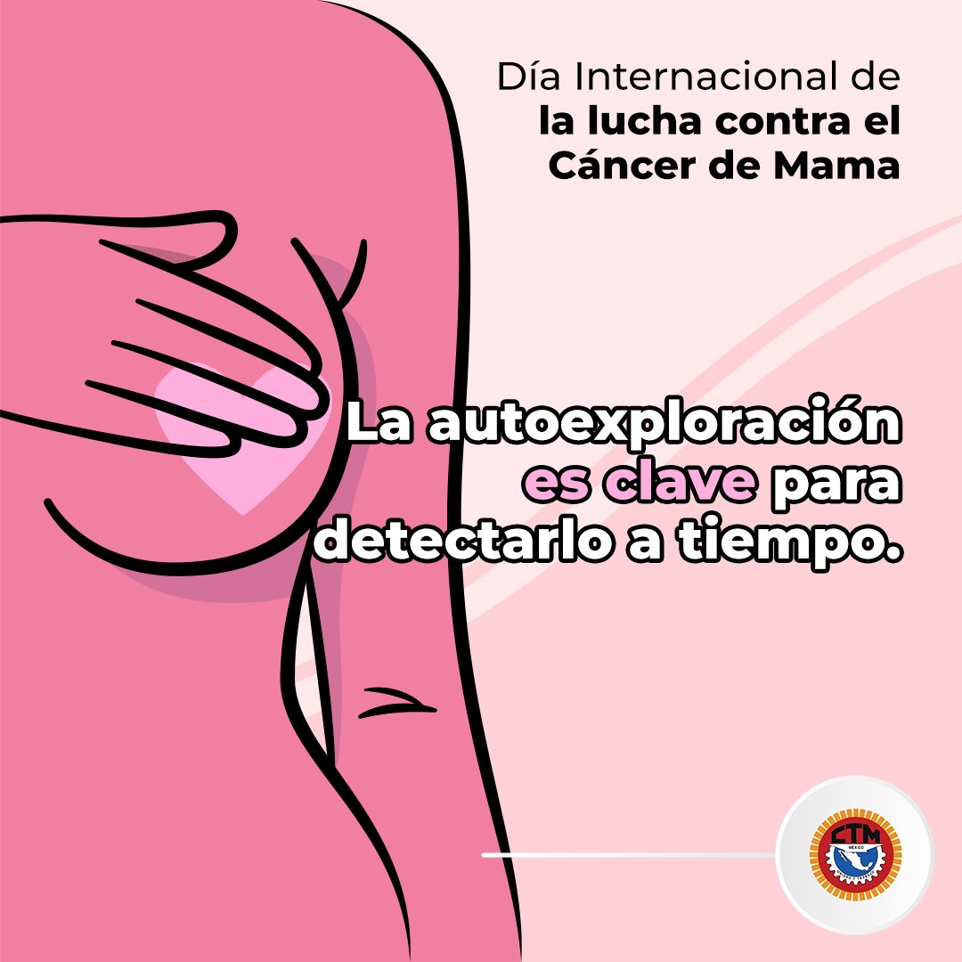 ¡Compañeras! 
Para prevenirlo y detectarlo a tiempo:

🎀 Autoexplórate
🎀 Come saludable
🎀Controla tu peso
🎀 Realiza ejercicio con regularidad
🎀 Evita el consumo de tabaco y alcohol

Día Internacional de la Lucha contra el #CáncerDeMama.