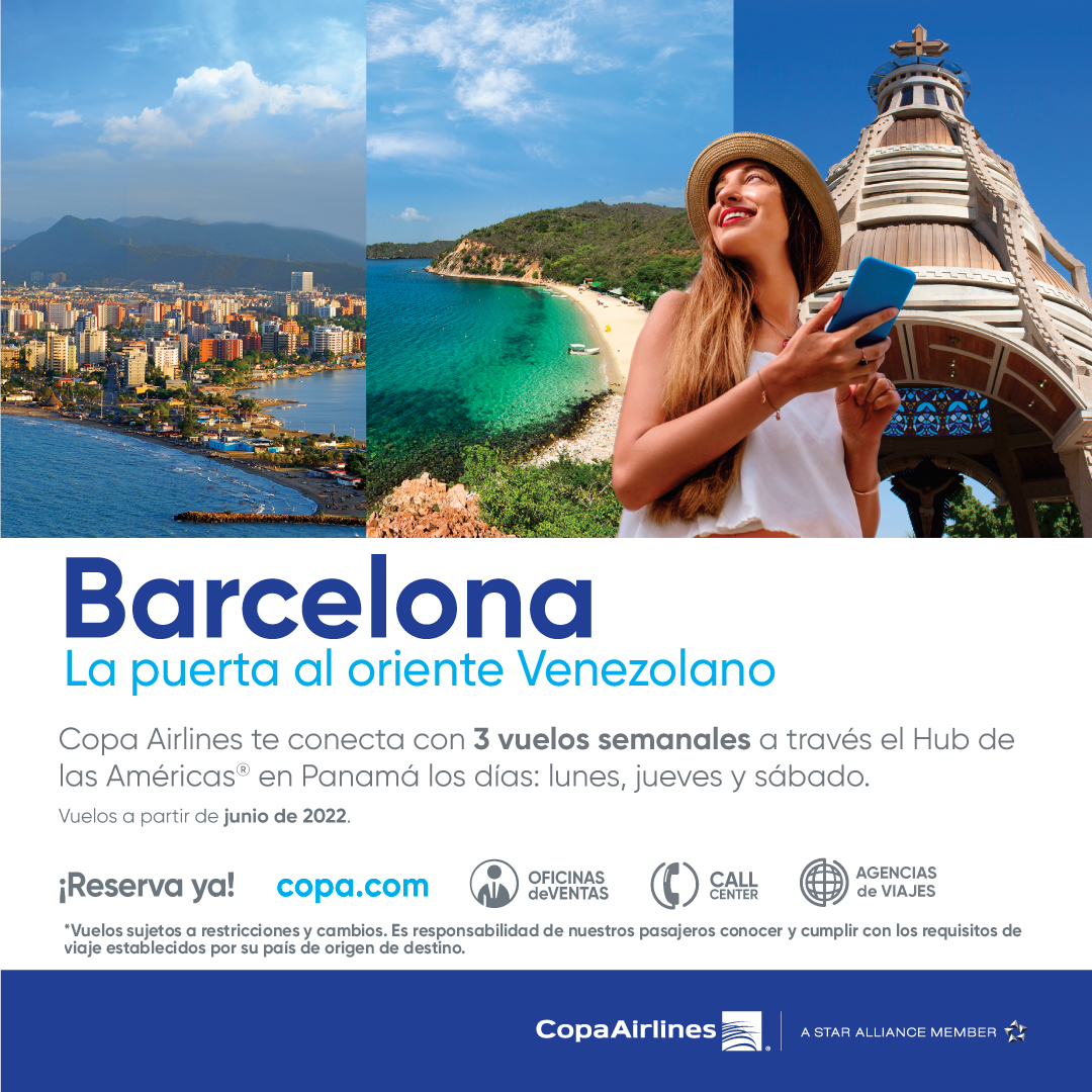 ElNacionalWeb's tweet photo. #ENPubli | ¿Vives en Maracaibo, estado Zulia? @CopaAirlines ofrece 4 vuelos semanales desde Maracaibo, conectando así el occidente de Venezuela con más de 75 destinos de las Américas y el Caribe
¡Reserva ya, ingresando en https://t.co/kuwVZI1P5v!
#DestinoCopa #ReconectaconCopa https://t.co/FH2gzZgFue
