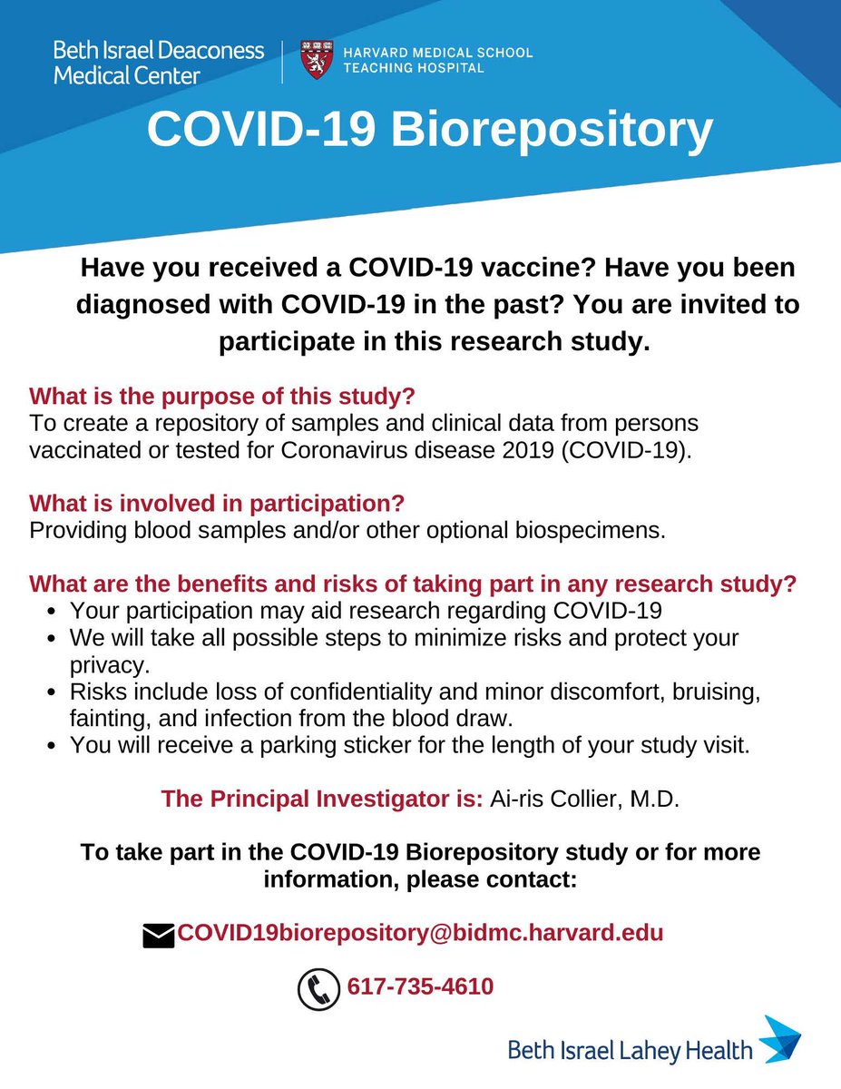 Have you received your COVID Vaccine recently? Join our observational study that studies #COVID19 vaccinations, boosters and infections! #vaccinations