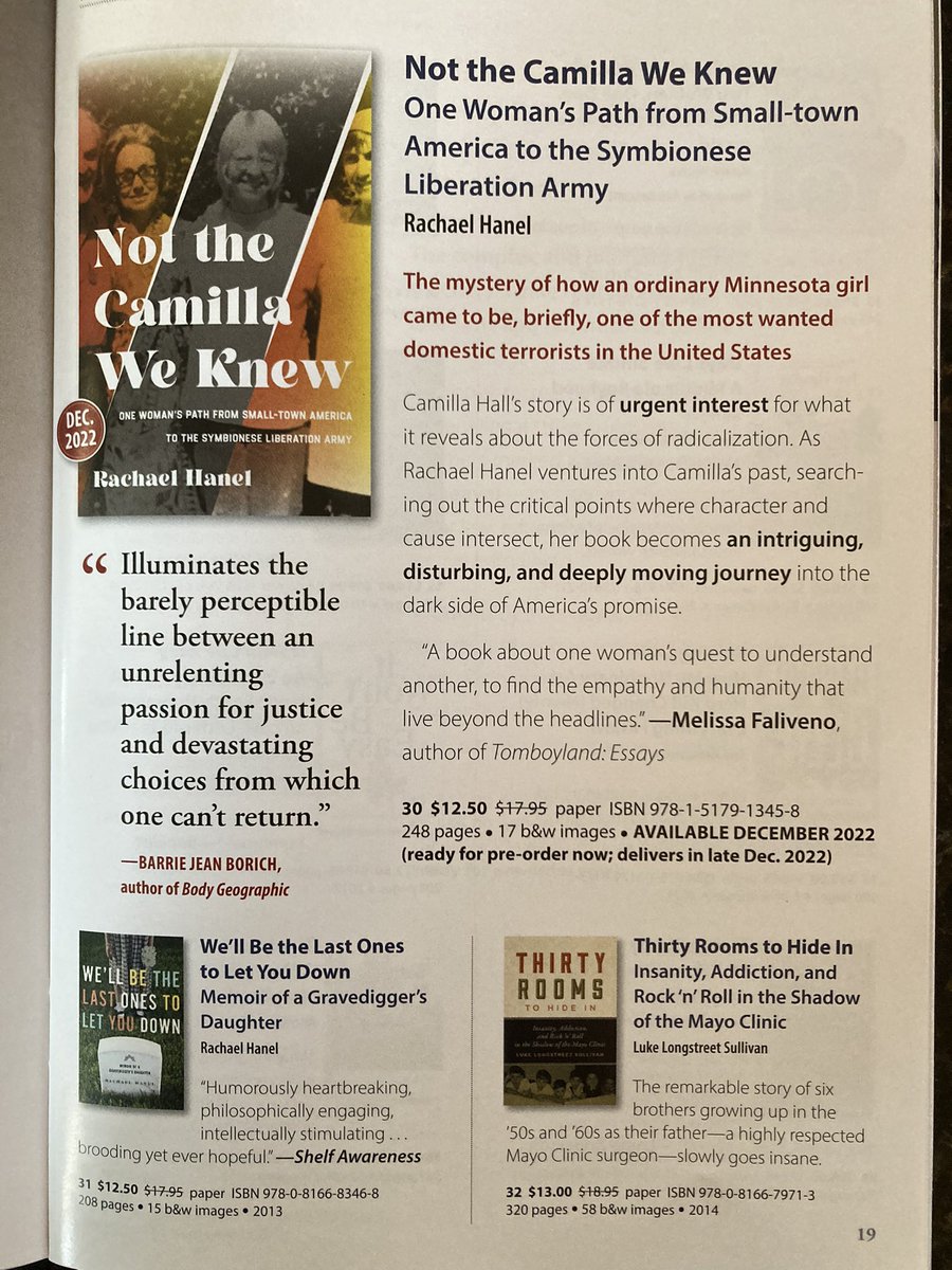 Page 19 in the @UMinnPress holiday catalog 🙂 #books #NonFiction #biography