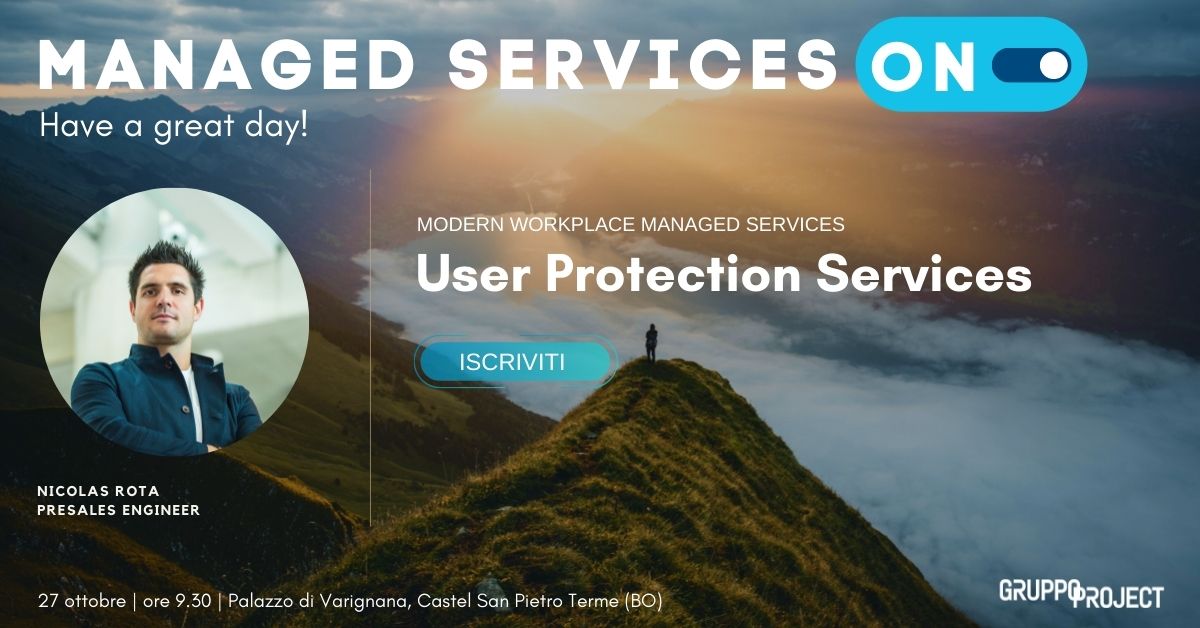 L’utente finale rappresenta spesso il punto debole della catena quando si parla di Cyber-Security. I servizi gestiti legati alla protezione dell’utente aiutano le aziende di ogni dimensione a indirizzare questa tematica.
Per partecipare: bit.ly/3COi34u
