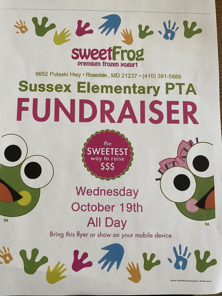 <a href="/SussexES/">Sussex Elementary</a> SweetFrog fundraiser today!! Go get your froyo!!