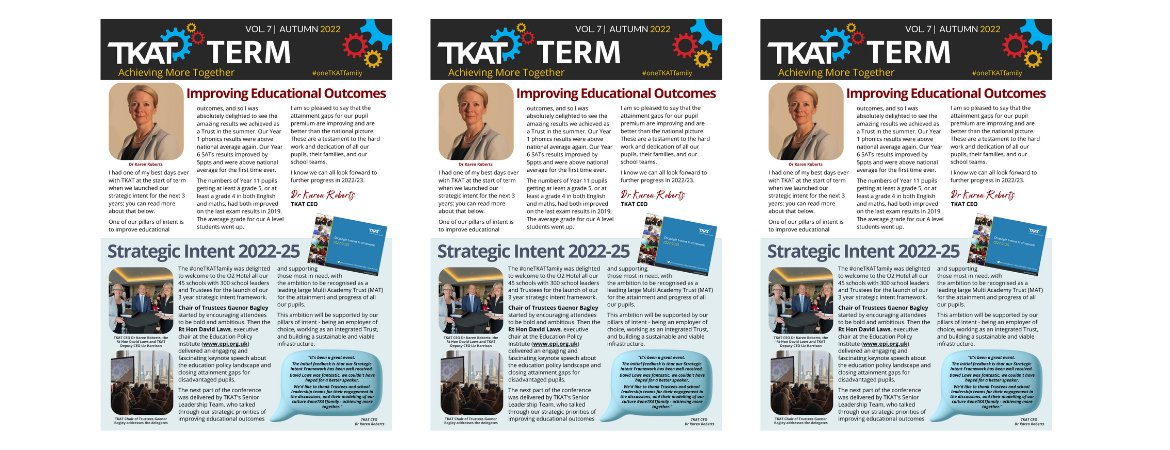 Volume 7 of 'TKAT Term', our Trust-wide online newsletter is here! This edition features highlights from across our 45 Academies and information on our strategic intent for the next 3 years, plus news about recent TKAT events. #oneTKATfamily Read it here: tkat.org/686/news-blog/…