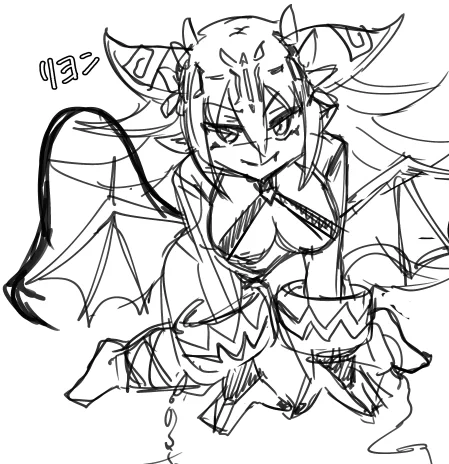 魔族オリキャラのラフ😈 
