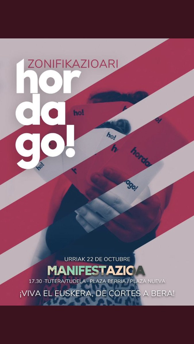 Larunbatean, BTNko lehen finalaurrekoa izango da, Elizondon. 
Batzuk Nafarroa iparraldean eogongo gara, baina Tuteran ere bada zer aldarrikatu eta zer egin Nafarroa euskaldun baten alde. Iparraldetik hegoaldera, ekialdetik mendebaldera, Zonifikazioari hordago! #NafarroaEuskaraz