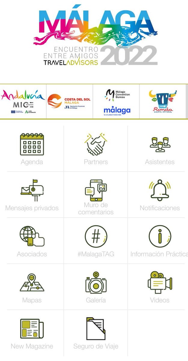 tadvisorsguild's tweet photo. Un año más @evenTwo_com desarrollará la App de nuestro #MálagaTAG !!

En ella los participantes podrán consultar la agenda de actividades, los mapas con las principales localizaciones, continuar con el networking, y mucho más ...

#EventProfs #EventTech #EncuentroEntreAmigos https://t.co/fDXNd97UvC