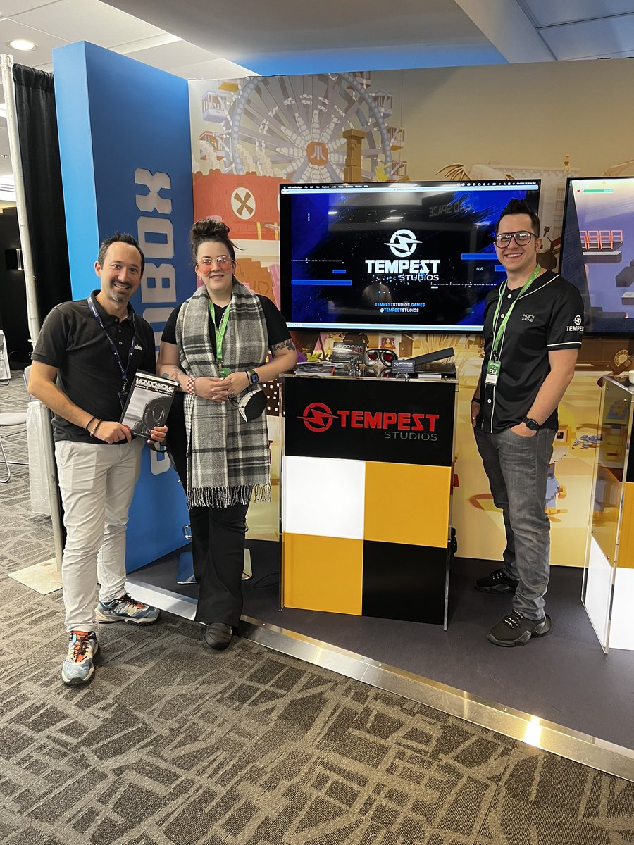 TempestStudios's tweet image. Doors are open at @MEGAMIGSFest! We had our first visitor! Thanks @borgetsebastien! @TheSandboxGame booth is incredible! Come visit us at the #tempeststudios podium this week.