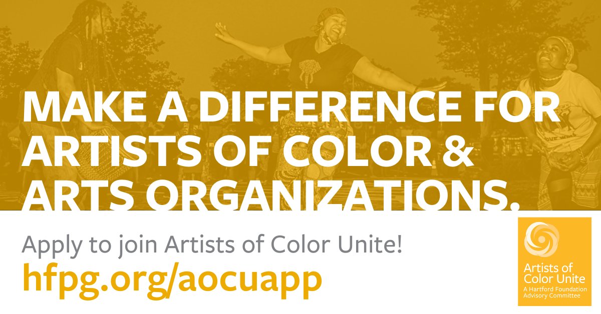 Are you an artist of color looking to make an impact on the arts sector in Greater Hartford? Apply to join our Artists of Color Unite! advisory committee to advise the Foundation on arts-related grantmaking, strategy and new funding opportunities. hfpg.org/aocuapp