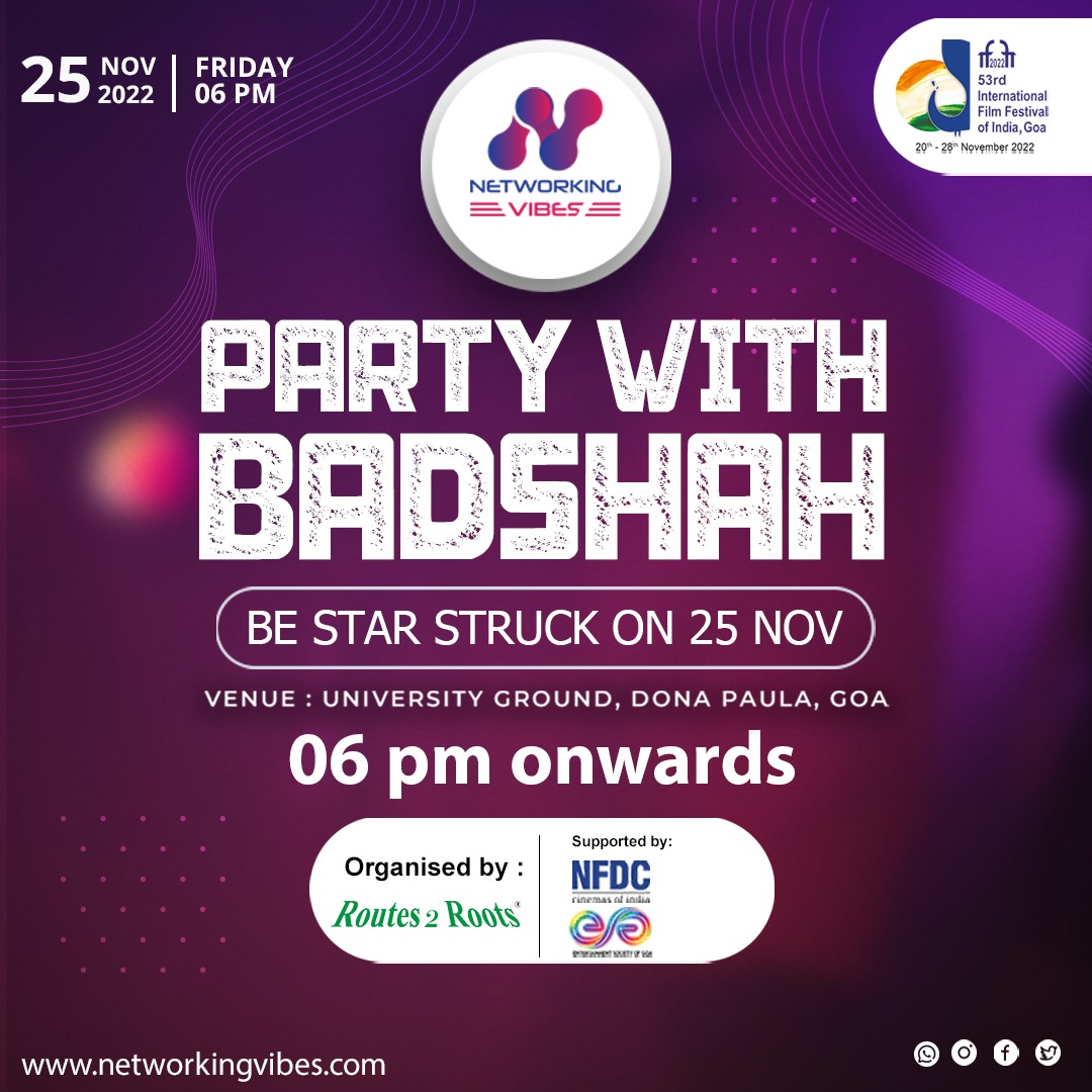 VibesNetworking's tweet image. Did you book your TICKETS???
FEW EARLY BIRD PASSES LEFT....Hurry Up & avail Discount.
Open Link networkingvibes.com/buy-ticket#tic…
#iffi2022 #badshahliveconcert #networkingvibes #ticketonsale