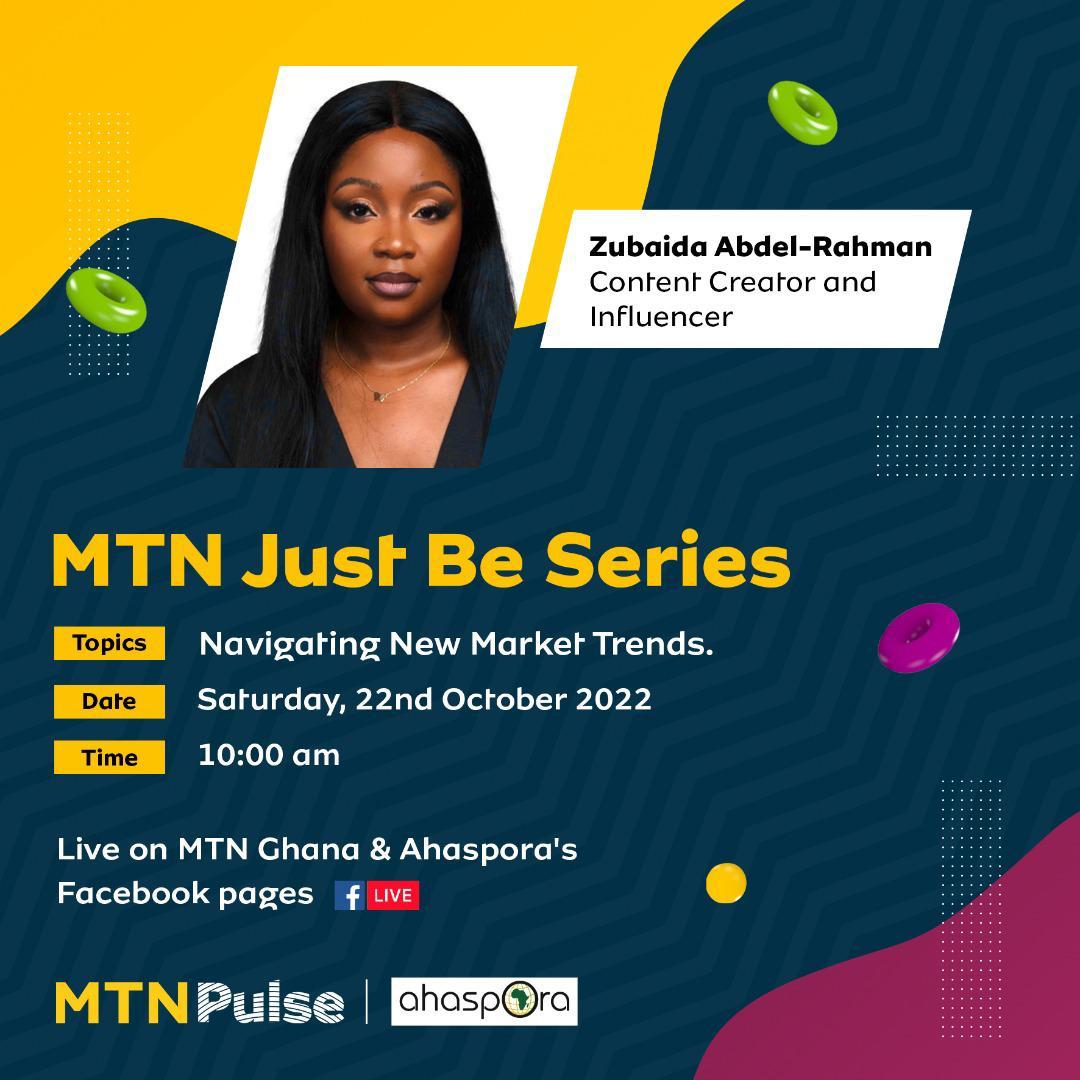 Ahaspora's tweet photo. Join @zubaidah_abdelrahman on the #MTNPulse #JBSeries.
#Event Link: https://t.co/liQ0w2d3Uc https://t.co/TJJtcF4XnS