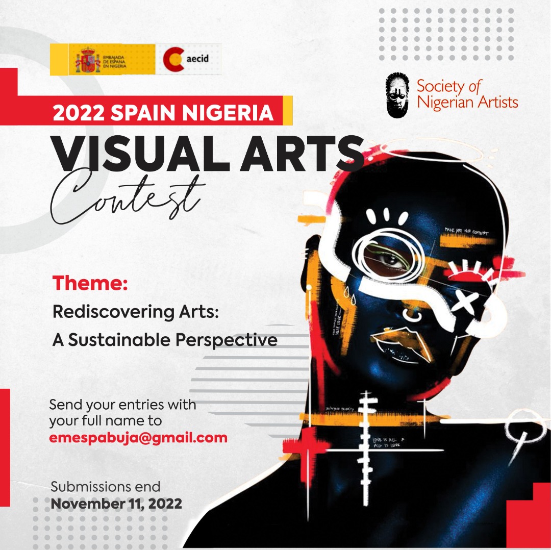 EmbEspAbuja's tweet photo. Are you a Nigerian artist? Under 45? Then get a chance to visit @FeriaArco next year!
Follow us on Facebook (Cultura ES-NG) to find the Rules &amp; Regulations. https://t.co/b8WyR9TDAh