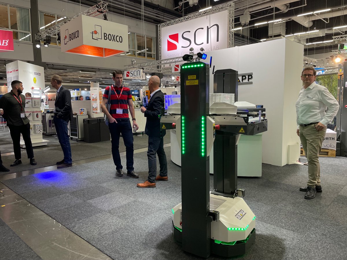 KNAPP_AG_de's tweet image. Hello from Gothenburg. Visit our colleagues and their companions, the Open Shuttles, until 20th of October at Scanautomatic fair. We are looking forward to your visit at booth B03:02. #weareknapp #makingcomplexitysimple #openshuttle #amr #fair #scanautomatic #agv #knappnordics