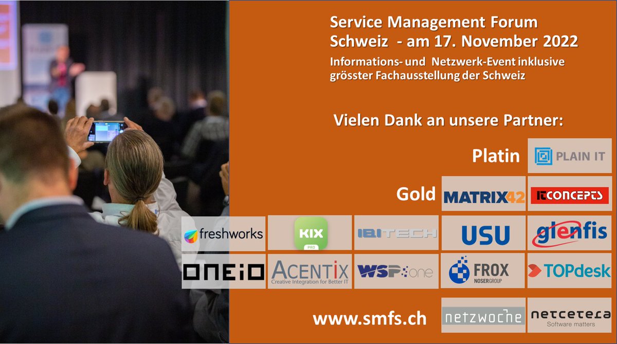 Am 17.11.22 findet der SMFS-Kongress im Hotel Radisson Blue in Zürich statt: smfs.ch
So ein Event ist nur möglich mit starken Partnern. Damit wird das SMFS auch zur grössten Schweizer Fachausstellung rund um Service Management. 
#smfs2022 #servicemanagement #agile