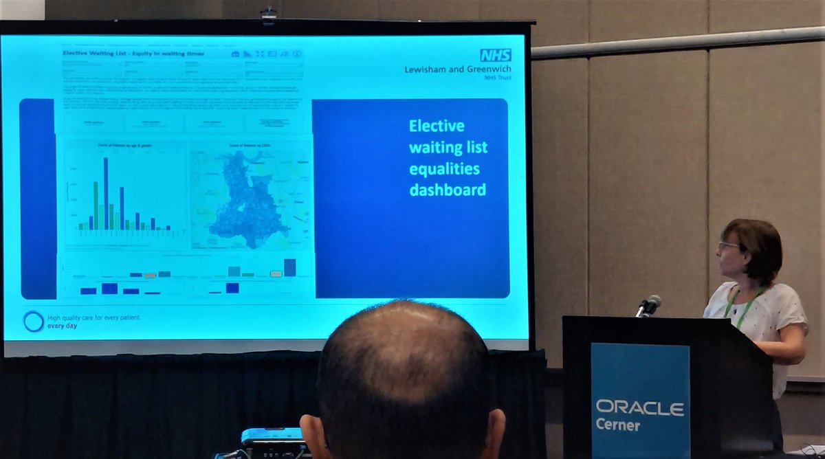 Dr Liz Aitken @MedicalD_LGT sharing how @LG_NHS have been using Lewisham's integrated data to better understand & manage waiting lists & inform transformation #ochc22 #healthinequalities #electiverecovery #populationhealth @siskander79 @CernerUK