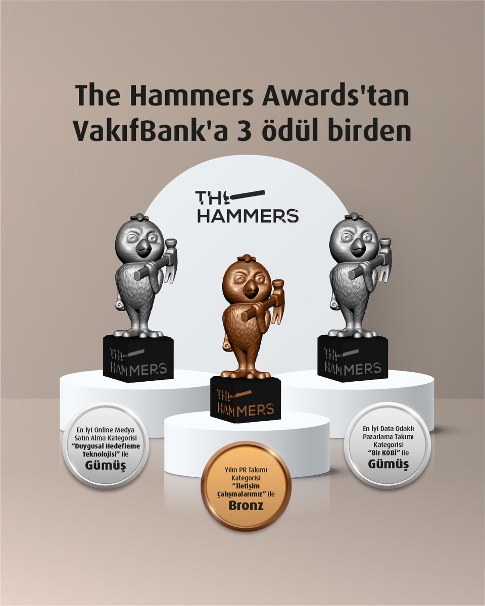 Türkiye çapında, pazarlama ekiplerinin başarısını ödüllendiren The Hammers Awards'ta iki kategoride gümüş ve bir kategoride bronz olmak üzere 3 ödülün sahibi olduk. #DaimaSeninle