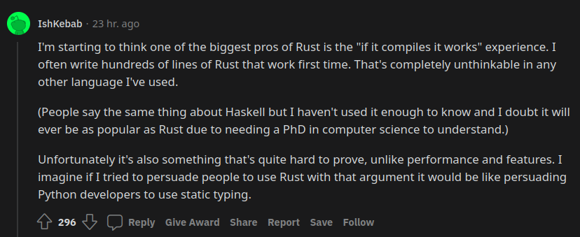 ChShersh's tweet image. #Haskell is really bad at marketing 🥲
Hundreds of people still believe the "PhD requirement" myth.
I've successfully taught Haskell to people with **zero** math or CS background. Please, enough with this PhD nonsense 🙅