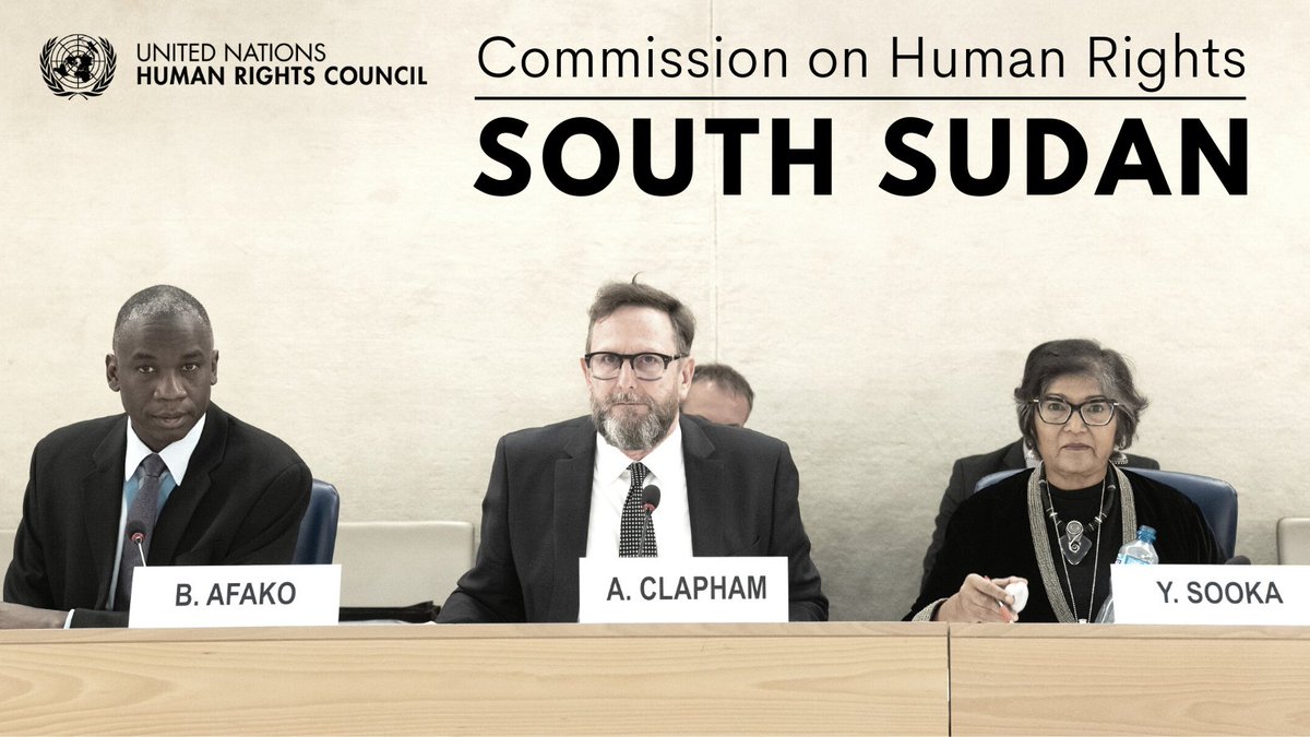 UNGeneva's tweet photo. #SouthSudan 🇸🇸

“Every new extension of the timelines for implementation of the peace agreement, and indeed every passing day of inaction, means not just time lost, but lives lost,” warns UN Commission on Human Rights in South Sudan. https://t.co/1FoEX9rJvW