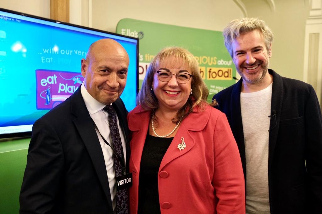 SharonHodgsonMP's tweet photo. It was delightful to speak at the launch of Eat Play Love yesterday - a campaign from @EllasKitchenUK for early years sensory play with food to promote better relationships between children and healthy fruit and veg! https://t.co/VCX0QuEjPb