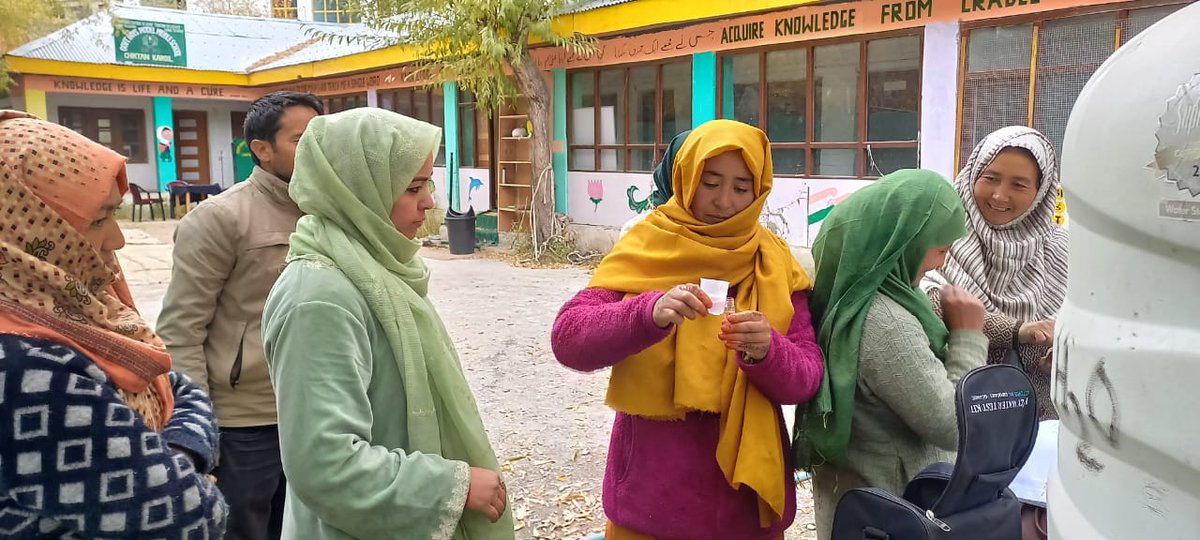 PHE_Ladakh's tweet photo. ISA team Kargil @NRMCW in collab with @PHE_Ladakh conducted training for #VWSCs and #FTK trained women on O&M and Monitoring of Water quality under @jaljeevan_ at Chiktan block in Kargil district.
#HarGharJal
@lg_ladakh @gssjodhpur @sahuajeet @MoJSDoWRRDGR @jjmkargil https://t.co/SWle1UqDJR