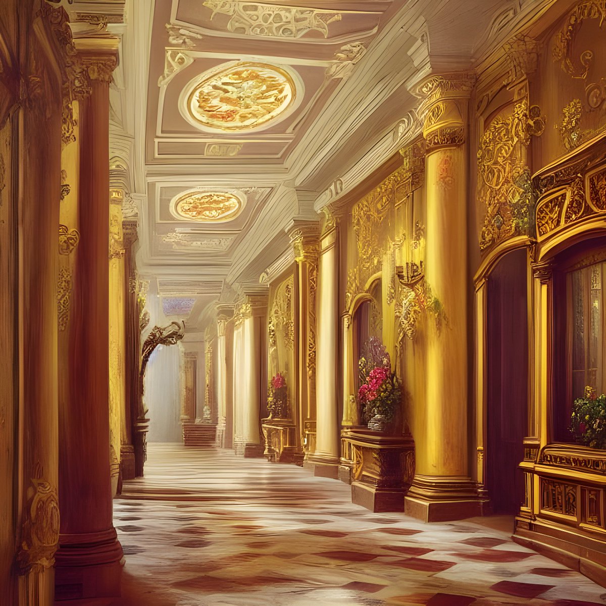 Ornate Corridor - Made in <a href="/NightcafeStudio/">NightCafe Studio</a>.
Available on <a href="/redbubble/">Redbubble</a>: tinyurl.com/4m6mscsy

#aiart #nightcafe #digitalart #artist #artwork #AIArtwork #stablediffusion #shopping #art #homedecorideas #paintings #printshowoff #prints #redbubbleshop #indieartist #AI #wallartforsale