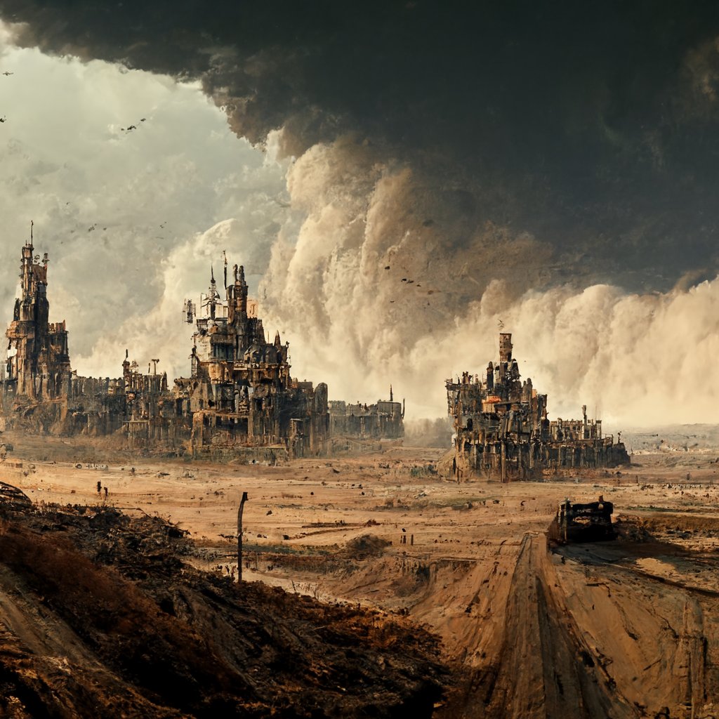 teg_milesh's tweet photo. Fortified wasteland stronghold made with @midjourney_ai
#postapocalyptic #wasteland #stronghold #madmaxstyle #generated #aiart #midjourneyAi https://t.co/FXChoeMuCn