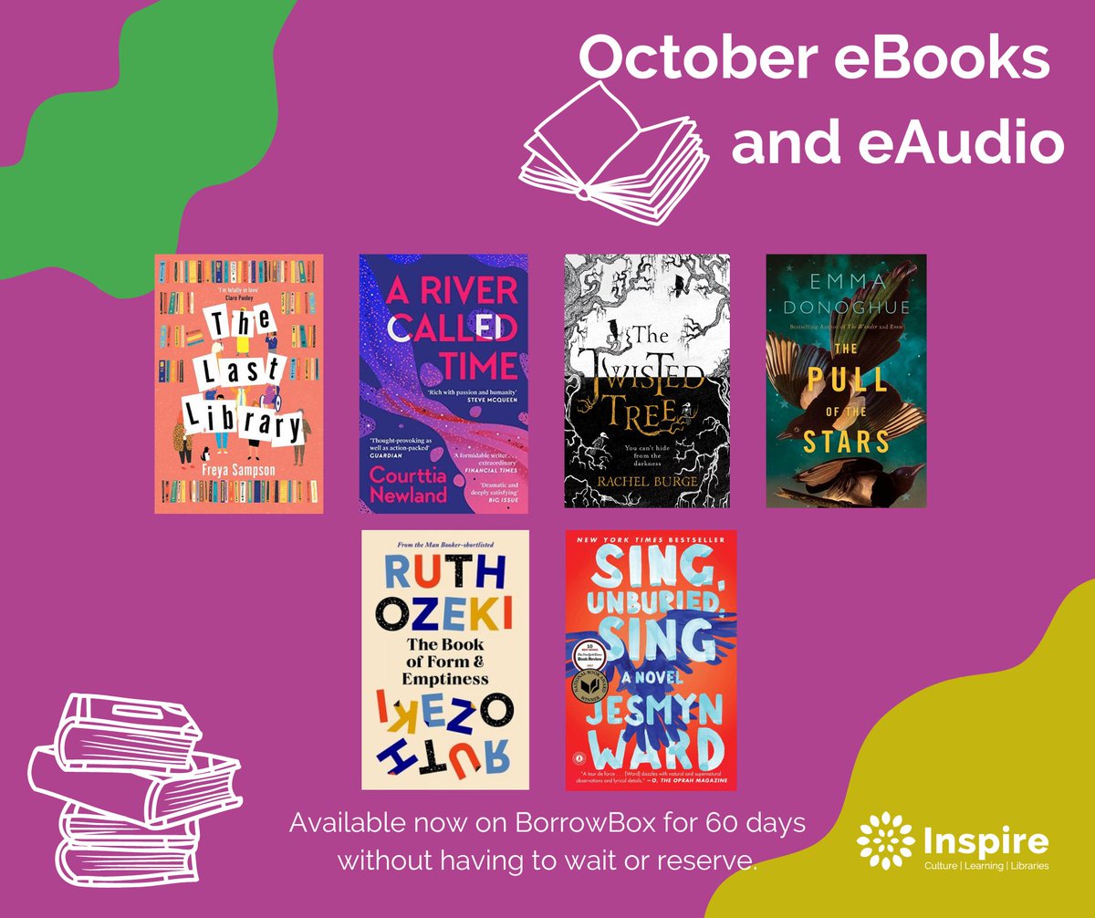 Looking for something new and exciting to read? Check out our October Campaign Titles from BorrowBox! 📚 You can borrow any or all of these books without having to wait or reserve them until the end of November for FREE! 🤩 Borrow the books here: nottinghamshire.borrowbox.com