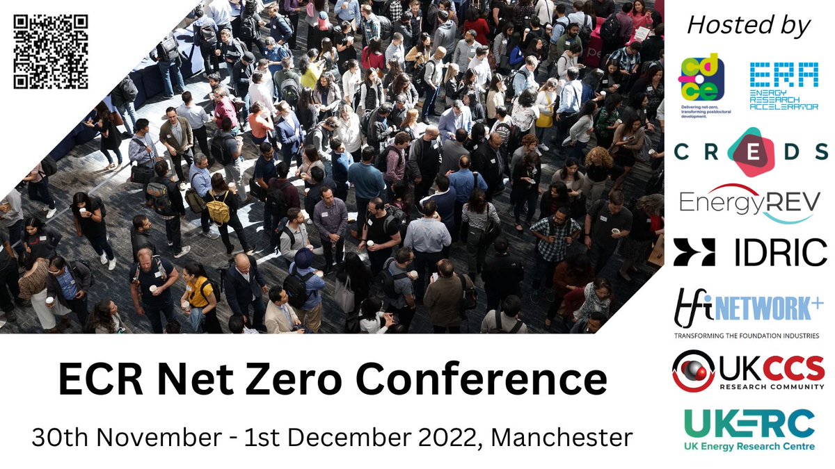📢 Bookings are now OPEN for the ECR Net Zero Conference! An opportunity not to be missed for ECRs across the whole net zero community to network and enjoy great keynotes, plenaries, workshops and a networking dinner. For more information and to book - eventbrite.co.uk/e/ecr-net-zero…