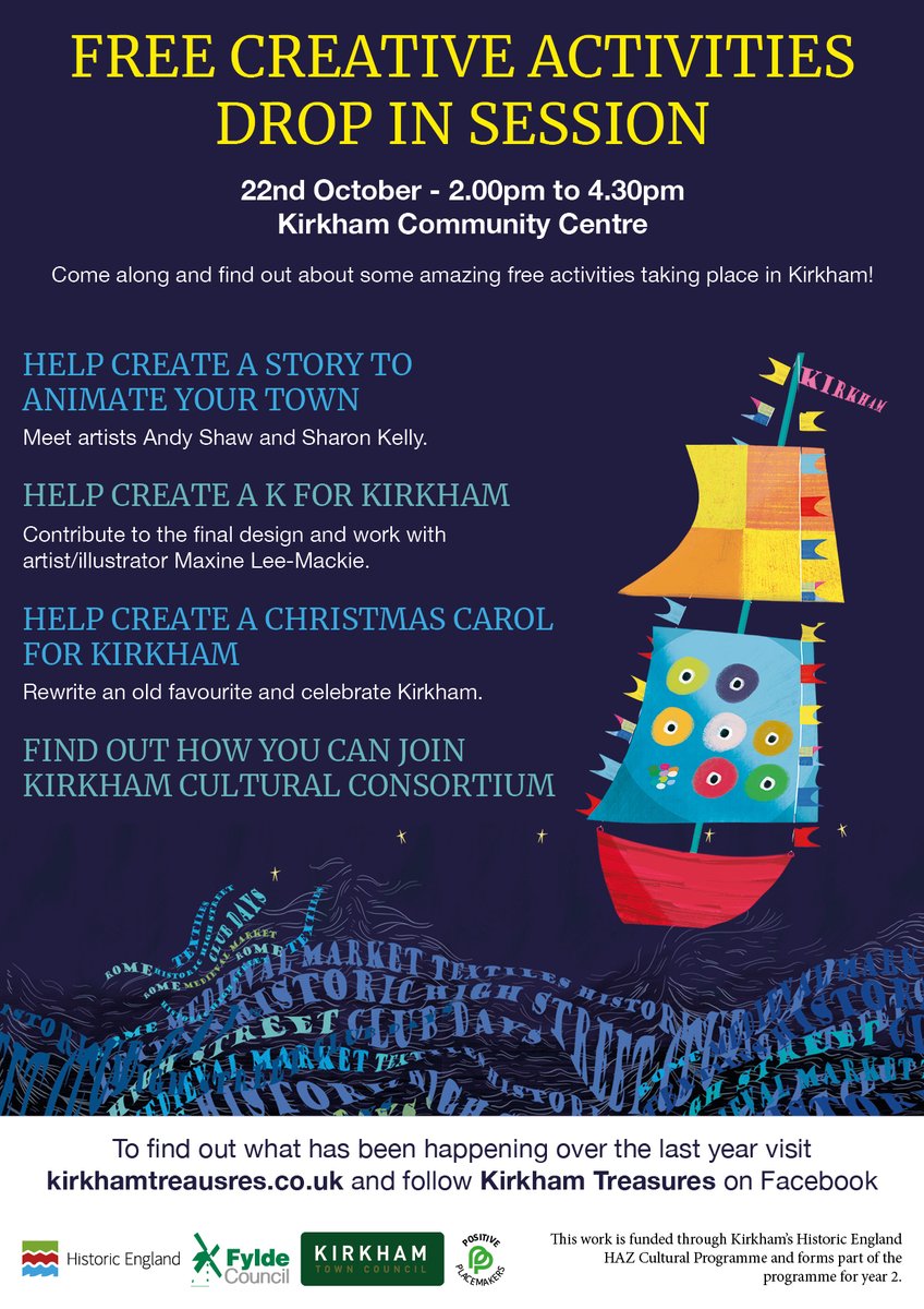 Feeling creative and looking for something fun this weekend? 🎨👨‍🎨️

Then pop into Kirkham Community Centre this Saturday between 2pm and 4:30pm and meet artists Andy Shaw and Sharon Kelly, and see how you can get involved in local design work! 🖼️

Hope to you see you there! 🙌