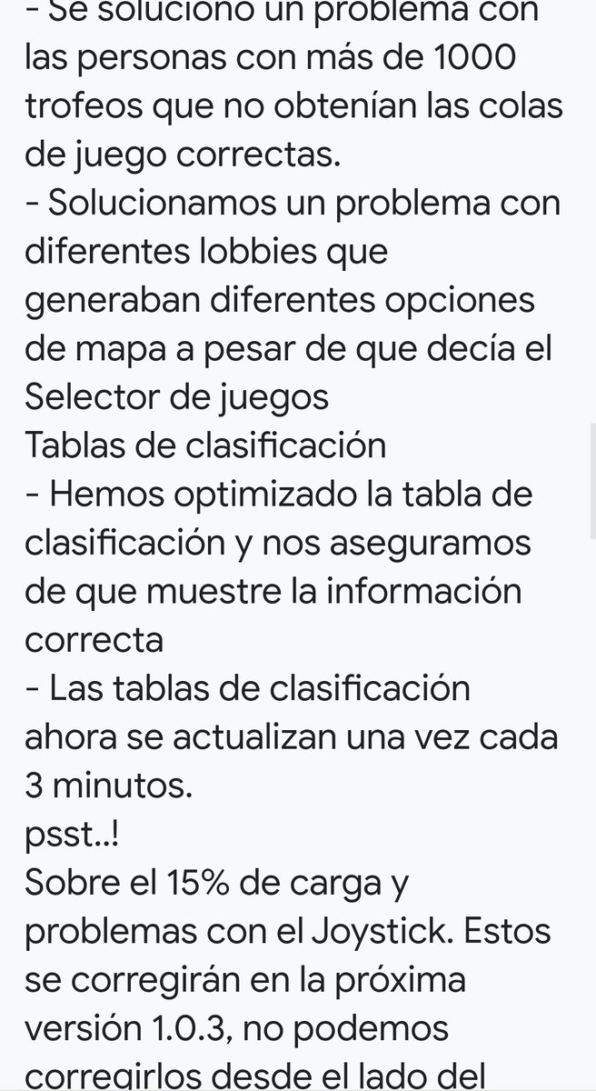 Nuevo update en #Bombergrounds , lo del jostick es lo que jode mucho en verdad pero lo dejan para la próxima actualización.
Algo contento con esta corrección de mm y demás ya que en copas altas era aburrido.