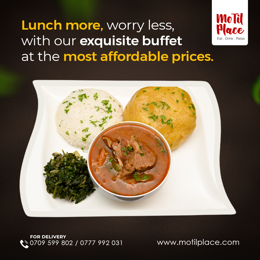 MotilPlace's tweet photo. Are you looking for a place to relax, wind down. MoTil brings you the best weekly offers you cannot afford to miss out on! Swipe left to have your mind blown!
You can find us along Mutungo-Biina road at Baijuka stage.
For delivery call or  Whatsapp us on 0709599802/0777992031 https://t.co/kteMO6uR6W