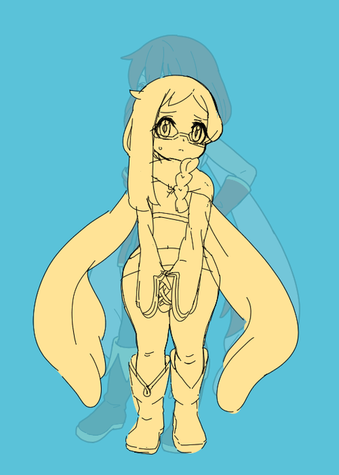 丸呑みゲー主人公その2:ロールの
SDキャラ作ろうとしたけど、
デザイン微改修するって
自分で言ってたの思い出した。
とりあえず前回作った
お姉ちゃんのフォーマットに
合わせる形で描き始めたが、
どこ直すつもりだったのか
全然覚えてない。
袖だけとりあえず直して
尻デカくして脚太くした 