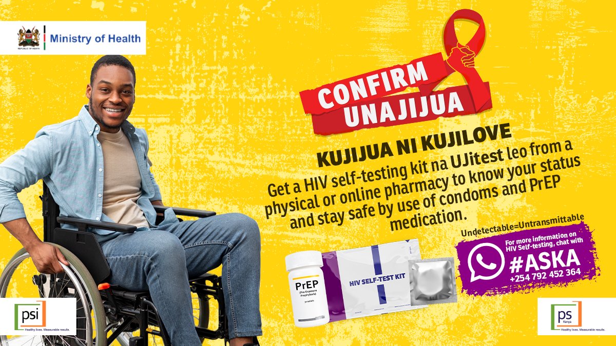 kukachora's tweet photo. Jipende nanii, kujitest HIV ni kuweka health yako first. Never let your guard down, stay protected always. #stayhealthy #jiconfirm #HIVselftesting https://t.co/2IF8mXN9JU