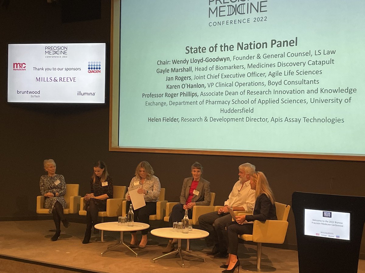 Bionow's tweet photo. Fantastic panel session this morning discussing the challenges and opportunities at present in precision medicine. @LloydWendylg @MedDiscCat @boydconsultants @HuddersfieldUni https://t.co/89b4nmby8h