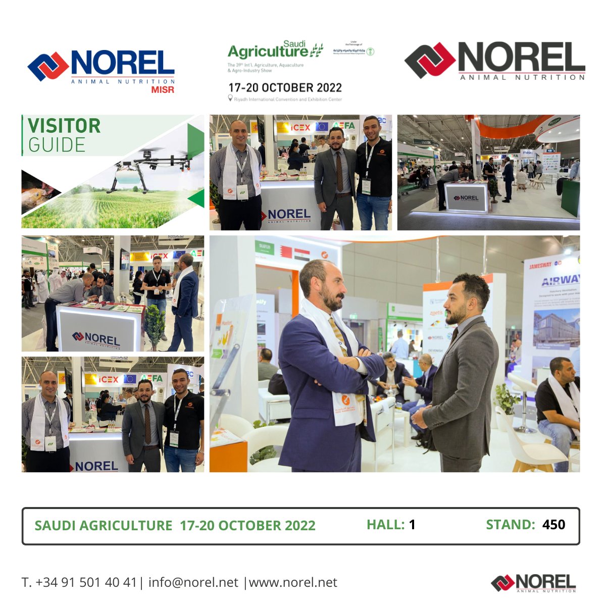 The third day at the <a href="/SaudiAgri/">Saudi Agriculture Exhibition</a>. Meet us at our stand in Hall 1 Stand 450 and share the experience with <a href="/Norel_AN/">NOREL Animal Nutrition</a> 
Estamos en la <a href="/SaudiAgri/">Saudi Agriculture Exhibition</a> estos días. Encuéntrenos en nuestro stand en el Hall 1 Stand 450 y comparta la experiencia con <a href="/NorelMisr/">Norel-Misr</a> 
#norelmisr #norel #agriculture