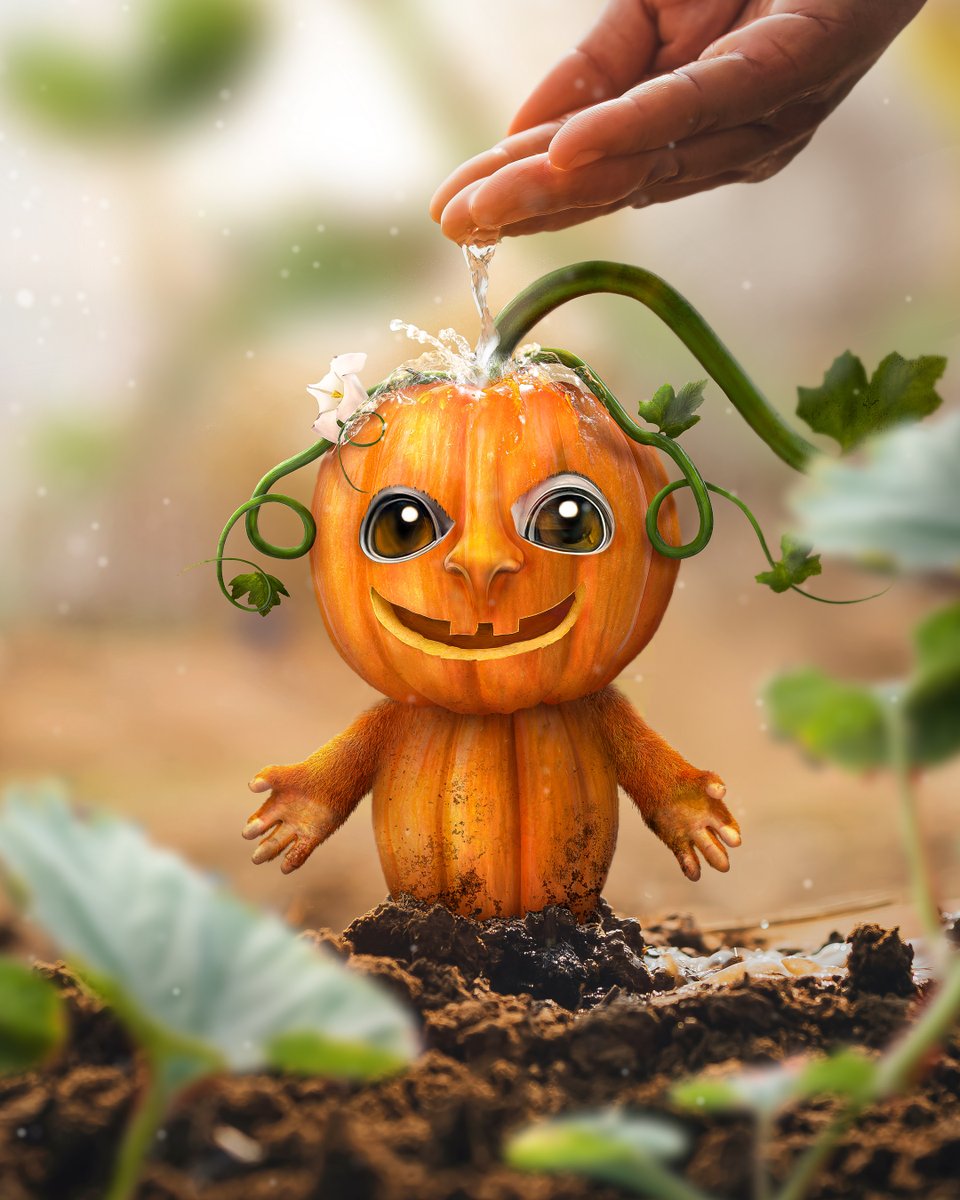 Little garden monsters - pumpkin. Prepared for Halloween ;-) #spielsinn #halloween #pumpkin #garden #monster
