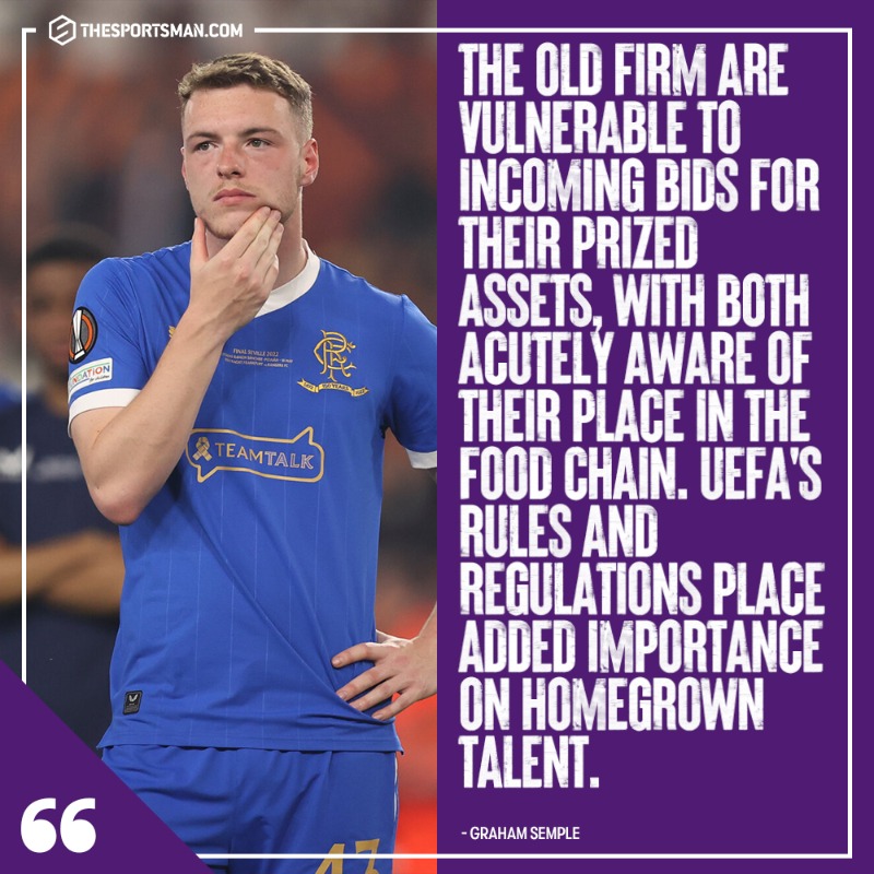TheSportsman's tweet photo. 🏴󠁧󠁢󠁳󠁣󠁴󠁿🏆 Both Rangers and Celtic are at risk of losing young talents in the future and struggle to reach UEFA's minimum of eight homegrown players...

📝 @SempleGraham

#UCL | @SPFLWatch