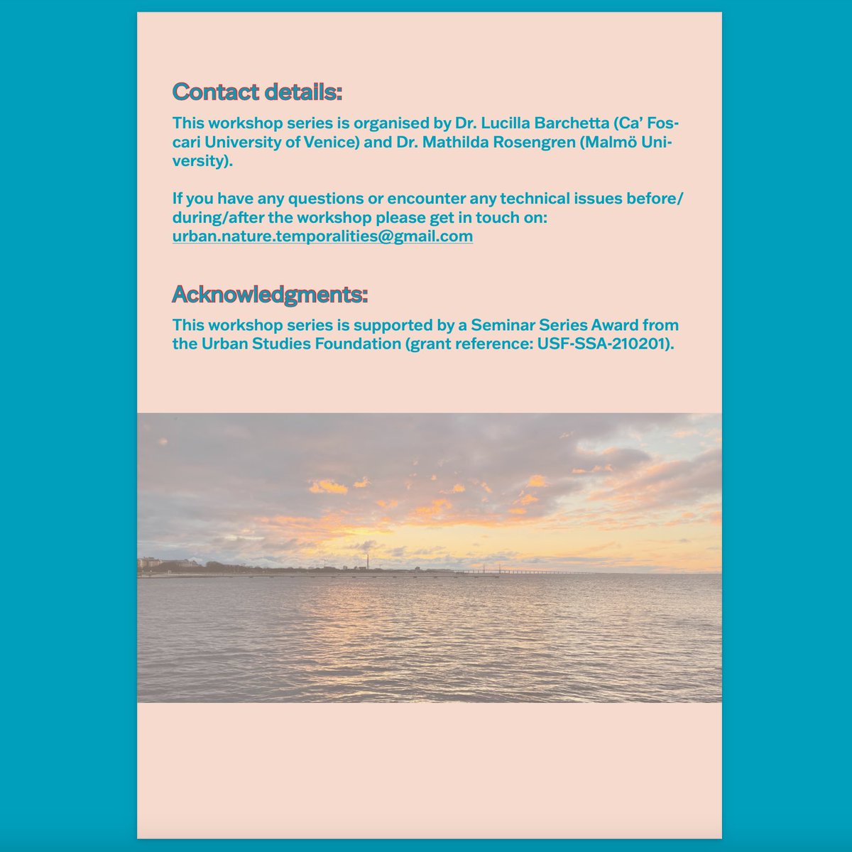 OfTemporalities's tweet photo. We cannot wait to soon reconnect with our TUN participants for the third and final workshop on the #temporalities of #urbannatures 🍁🌊

See you all next week in #Malmö / online! 

Keynote - Henriette Steiner @koebenhavns_uni 

Funded - @USForg 

Hosted - @IURMAU https://t.co/0RBqXgnXK3