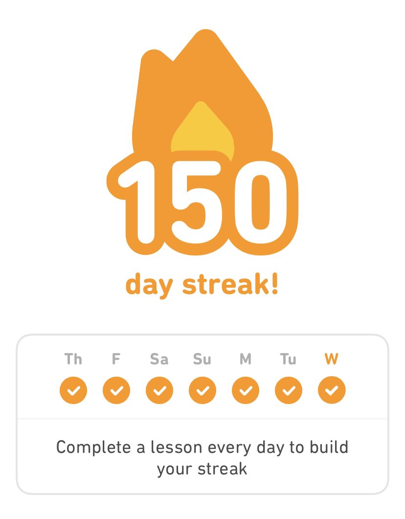 WAZZupbruvv's tweet photo. Been learning Spanish on Duolingo for 150 days straight now after stream at 11pm before bedβ¦. Im no better at speaking. Writing or listening than i was 150 days ago #duolingo @duolingo @duolingoUK #learningspanish #learningnewlanguages #noonetaughtme https://t.co/WrIVR6h4y9