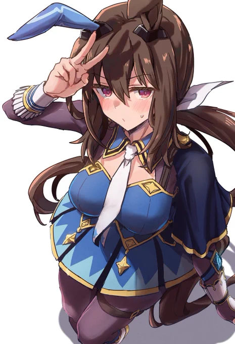 照れながらピースするあやべさんがままならぬ事情で必要だったので照れながらピースするあやべさんのらくがきですかわいいね 